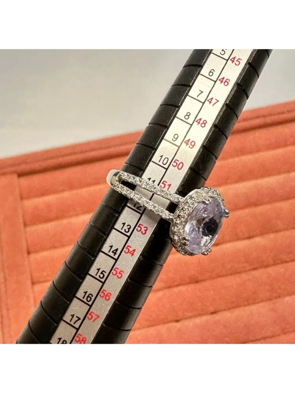 Silver-Tone Halo CZ Cathedral Engagement Ring Size 6 Sparkling Cubic Zirconia